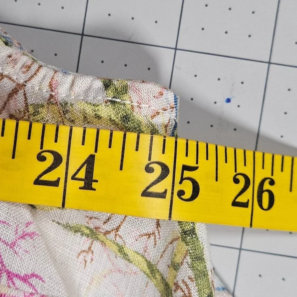 Pilcro Women Linen Sleeveless Floral Blouse 2X Vacation Core Coastal Style - Picture 5 of 10